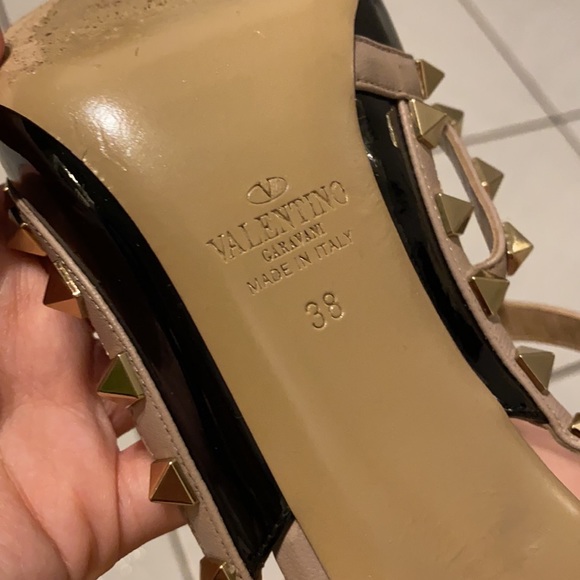 Valentino Rockstud Black Pumps Patent Ankle Strap - Picture 5 of 9